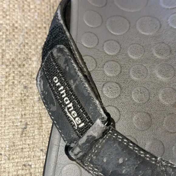 ORTHAHEEL Ryder Adjustable Thong Flip Flops Men 13 Black Gray Hook & Loo… - Picture 3 of 4